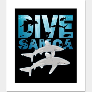 Oceanic Whitetip Shark Dive Samoa Posters and Art